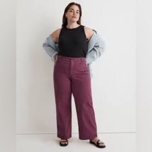 Madewell Petite Emmett 2.0 Wide Leg Garment Dyed Edition in Iris Bloom